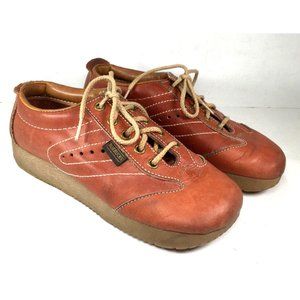 Sears Roebucks Vintage Womens Brown Leather Shoes Size?? 4.5-5 Women